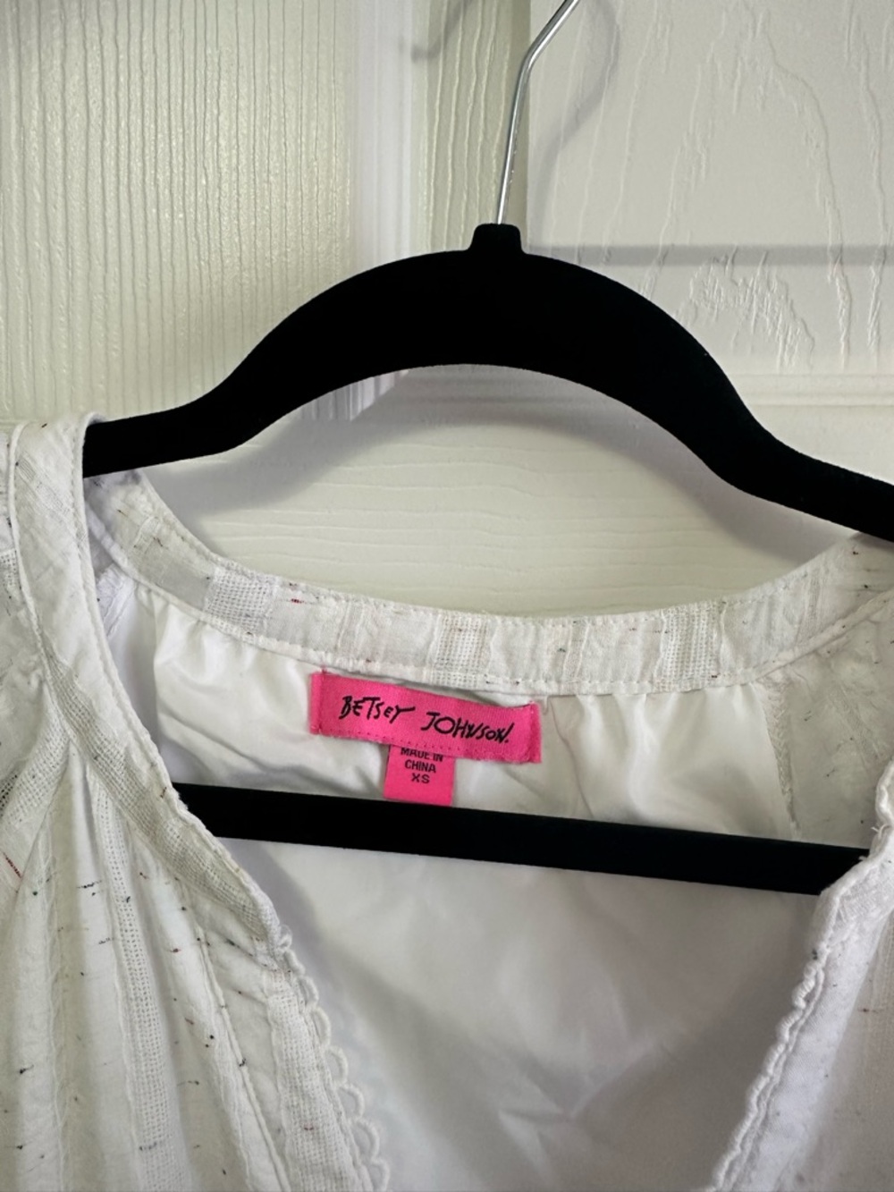 Betsey Johnson White Tiered Eyelet Midi Dress - Picture 6 of 7